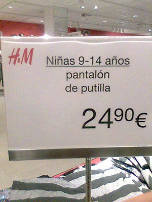 En H&amp;M las visten como putaaarr